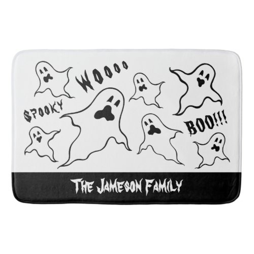 Personalized Spooky Halloween Ghosts Bath Mat