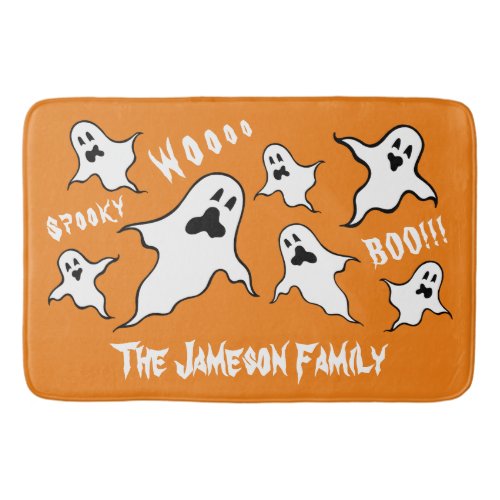 Personalized Spooky Halloween Ghosts Bath Mat