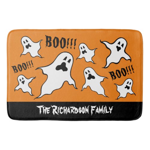 Personalized Spooky Halloween Ghosts Bath Mat