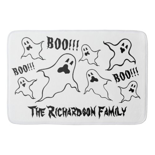 Personalized Spooky Halloween Ghosts Bath Mat