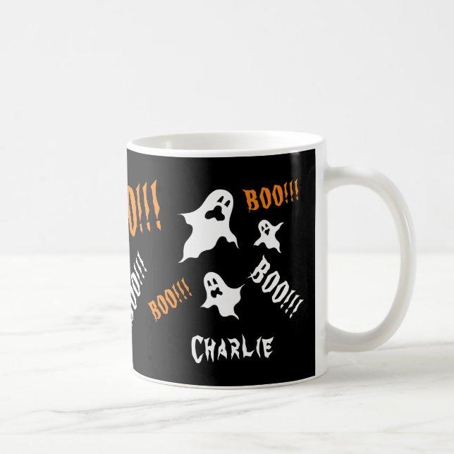 Personalized Spooky Halloween Ghosts Coffee Mug (Right)