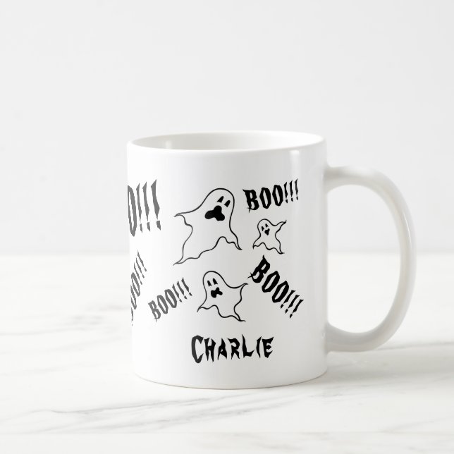 Personalized Spooky Halloween Ghosts Coffee Mug (Right)