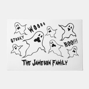 Personalized Spooky Halloween Ghosts Doormat