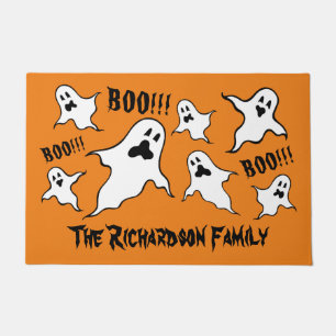 Personalized Spooky Halloween Ghosts Doormat