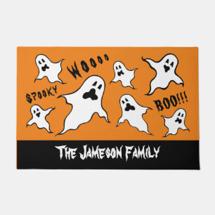 Personalized Spooky Halloween Ghosts Doormat