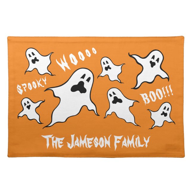 Personalized Spooky Halloween Ghosts  Placemat (Front)