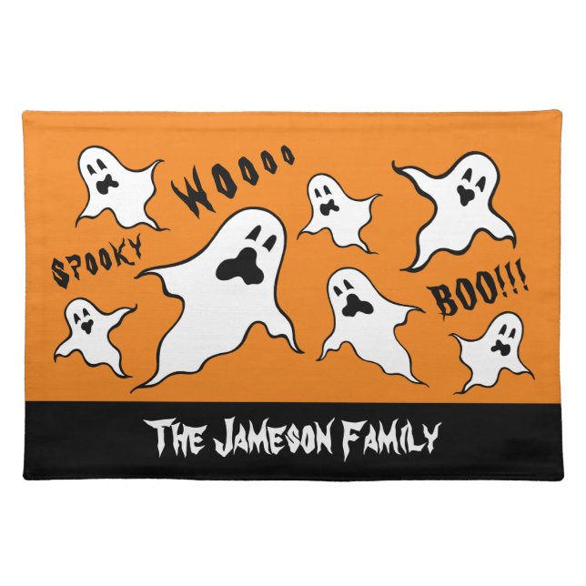 Personalized Spooky Halloween Ghosts  Placemat (Front)
