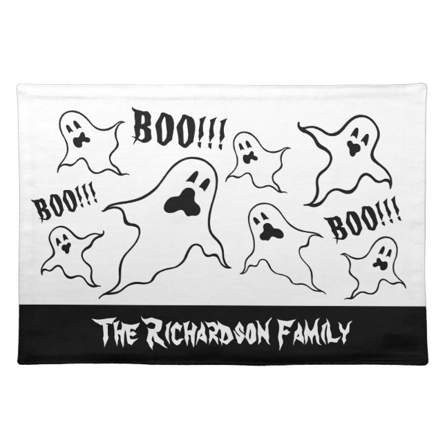 Personalized Spooky Halloween Ghosts  Placemat (Front)