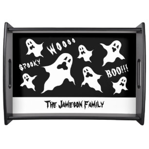 Personalized Spooky Halloween Ghosts Serving Tray