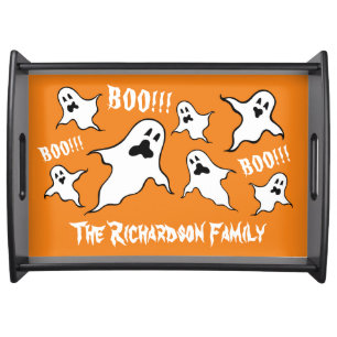 Personalized Spooky Halloween Ghosts Serving Tray