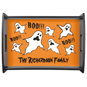 Personalized Spooky Halloween Ghosts Serving Tray