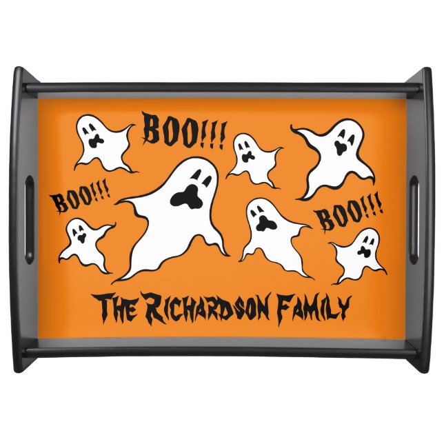 Personalized Spooky Halloween Ghosts Serving Tray (Front)