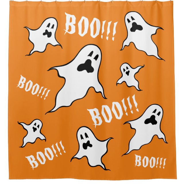 Personalized Spooky Halloween Ghosts  Shower Curta Curtain (Front)