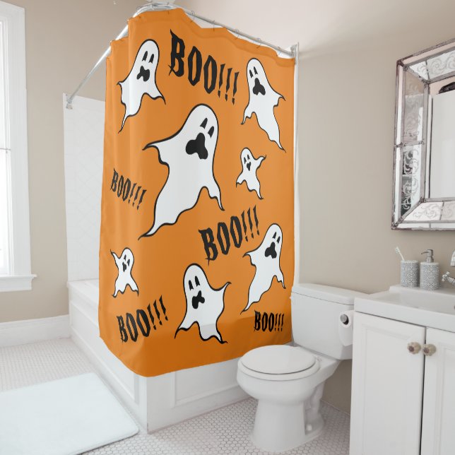 Personalized Spooky Halloween Ghosts  Shower Curtain (In Situ)