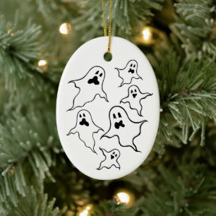Personalized Spooky Halloween Ghosts Tree Ornament