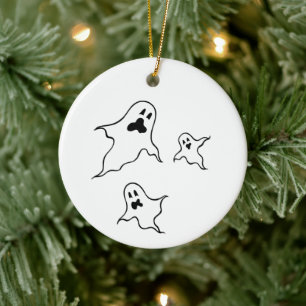 Personalized Spooky Halloween Ghosts Tree Ornament