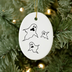 Personalized Spooky Halloween Ghosts Tree Ornament
