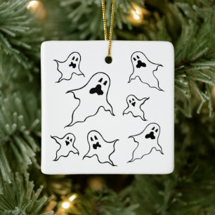 Personalized Spooky Halloween Ghosts Tree Ornament