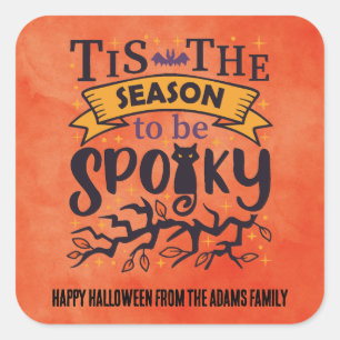 Personalized Spooky Halloween Square Sticker