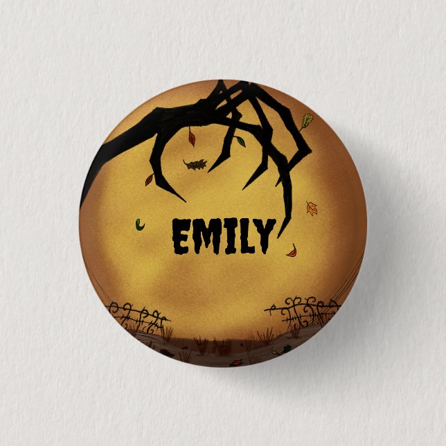 Personalized Spooky Hand Emo Button (Front)