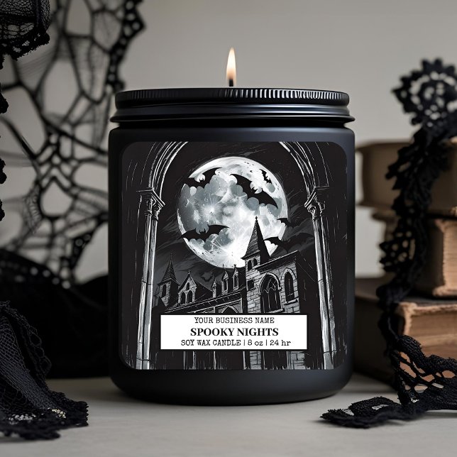 Personalized Spooky Nights Halloween Candle Label  (Creator Uploaded)