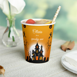 Personalized Spooky One Halloween for Kids Paper Cups