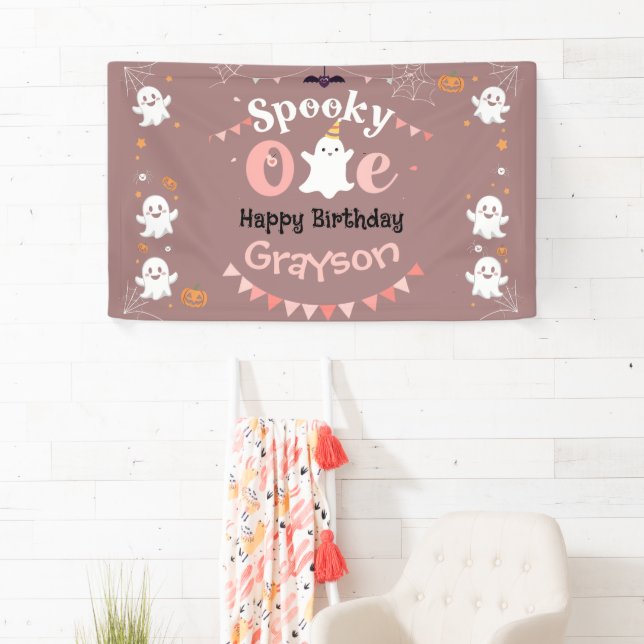 Personalized Spooky Ooky Halloween Birthday Banner (Insitu)