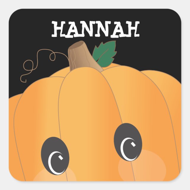Personalized Spooky Pumpkin Halloween Sticker (Front)