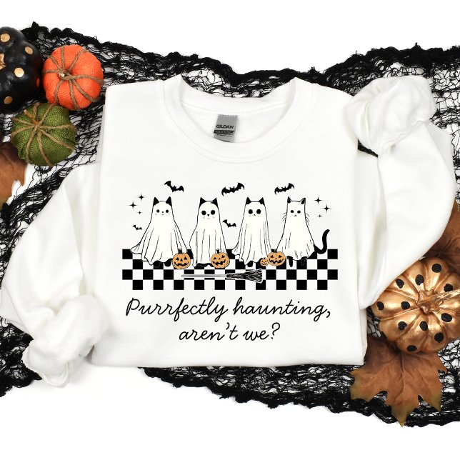 Personalized Spooky Season Halloween Ghost Cat Sweatshirt (Creator Uploaded)