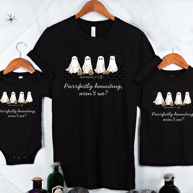 Personalized Spooky Season Halloween Ghost Cat T-Shirt (Creator Uploaded)