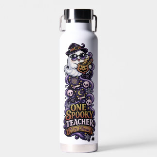 Personalized Spooky Teacher Ghost Water Bottle