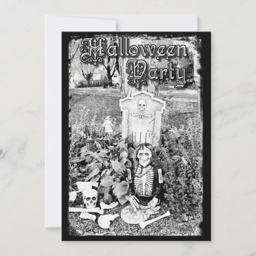 Personalized Spooky Tomb Halloween Party Invitation