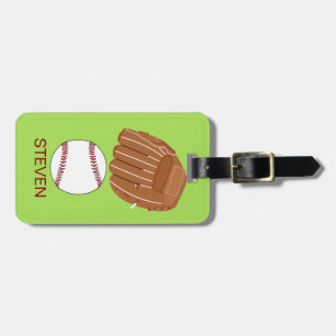 Personalized Sport Baseball ball and glove Luggage Tag