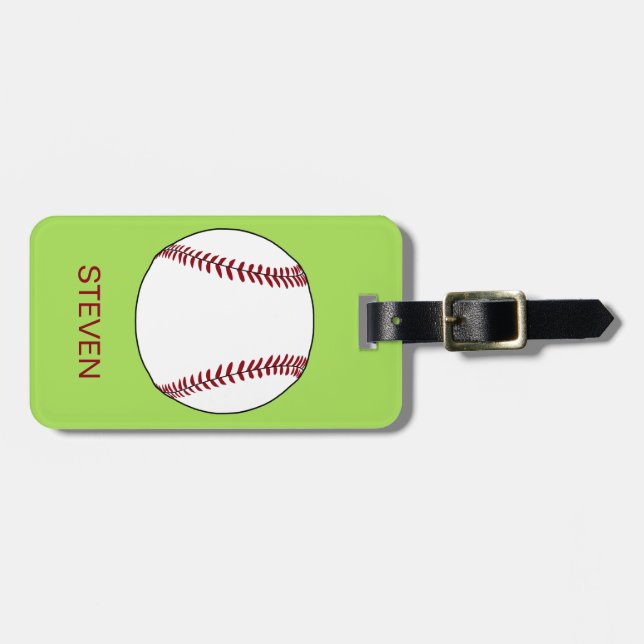 Personalized Sport Baseball ball Luggage Tag (Front Horizontal)