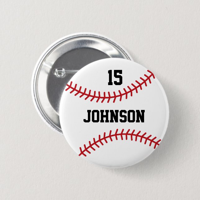 Personalized Sport Baseball / Softball  Button (Front & Back)