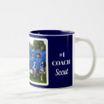 Personalized Sport Coach Team Photo Thank You Two-Tone Coffee Mug<br><div class="desc">This custom-designed mug features a team photo of a soccer player or coach. The mug displays the coach's or player's name on one side and the team name and year on the other side. This highly personalized gift can be given to any passionate soccer or any other sport coach or...</div>
