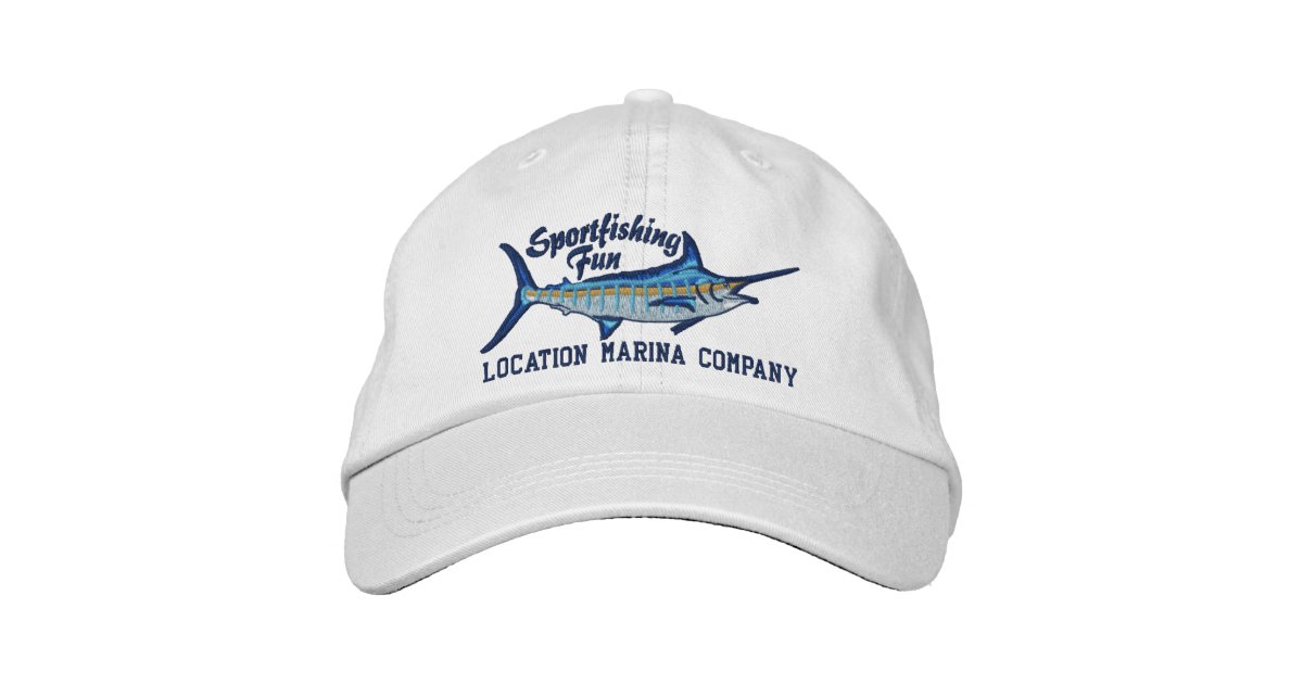Personalized Sport Fishing Blue Marlin Embroidery Embroidered Baseball Hat