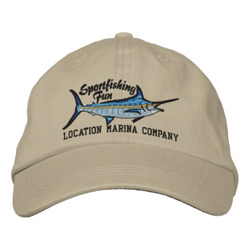Personalized Sport Fishing Blue Marlin Embroidery Embroidered Baseball Hat