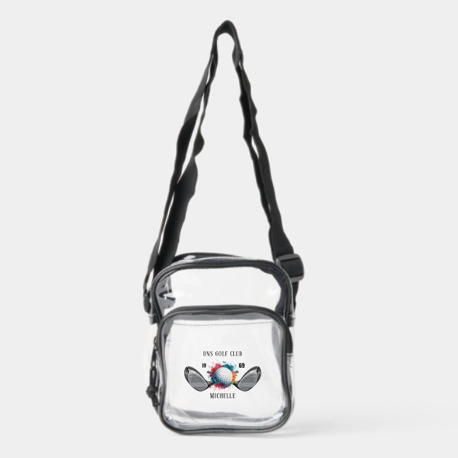 Personalized Sport GOLF Club Purse Clear Crossbody Bag (Front)