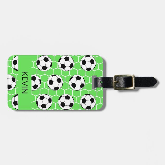 Personalized Sport Soccer ball Luggage Tag (Front Horizontal)