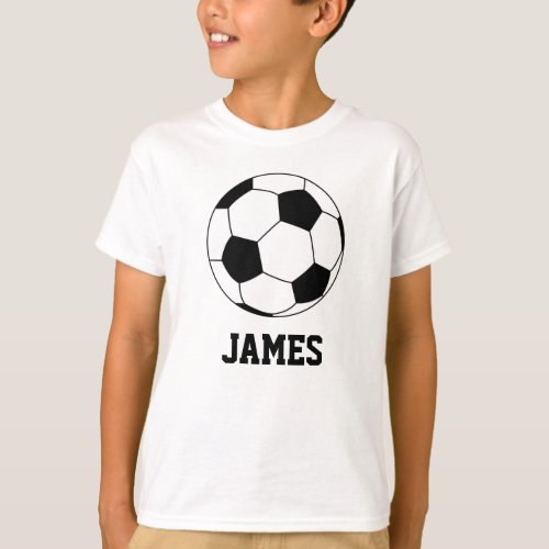 Personalized Sport Soccer ball White T_Shirt