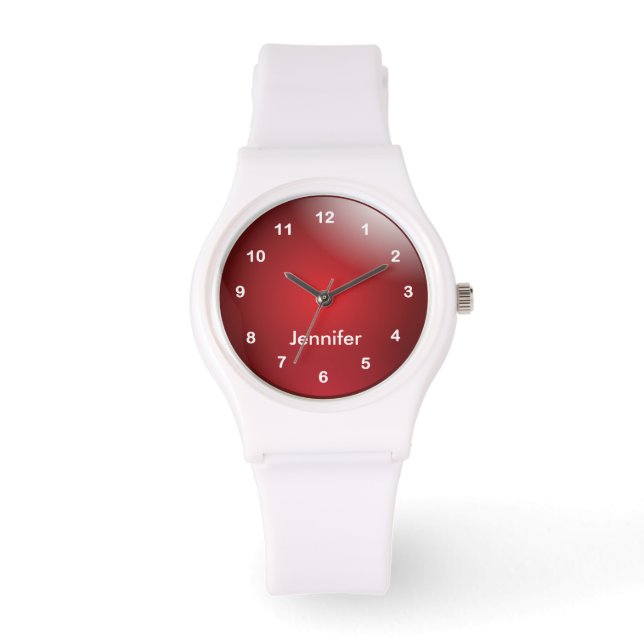 Personalized Sporting Red Design Watch (Front)