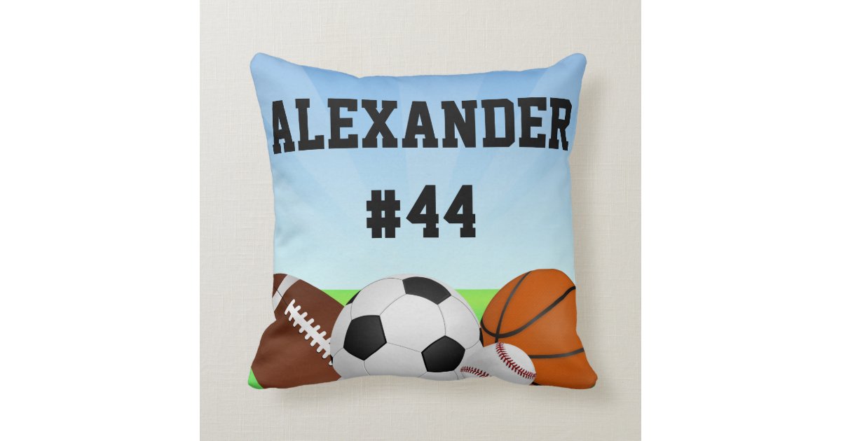 Personalized Sports All Star Custom Name Pillow Zazzle Com Personalized Sports All Star Custom Name Pillow Zazzle Com