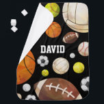 Personalized Sports Baby Boy Watercolor Balls Baby Blanket<br><div class="desc">Personalized Sports Baby Boy Watercolor Balls</div>