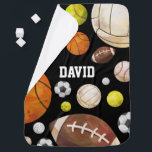 Personalized Sports Baby Boy Watercolor Balls Baby Blanket<br><div class="desc">Personalized Sports Baby Boy Watercolor Balls</div>