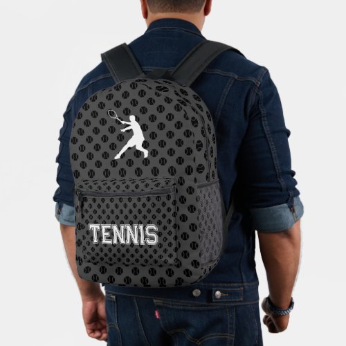 Personalized sports backpack for tennis player