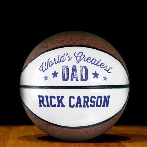 Personalized Sports Ball Worlds Greatest Dad Basketball