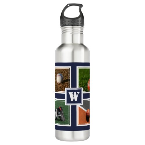 Personalized SPORTS BALLS Custom Template Blue Stainless Steel Water Bottle