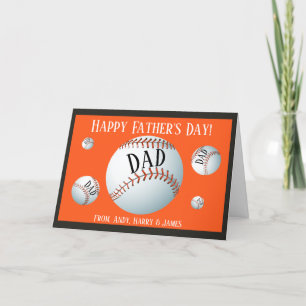 Personalized Sports Baseball Fathers Day Holiday Card