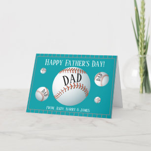Personalized Sports Baseball Fathers Day Holiday Card